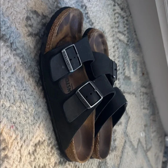 Birkenstock Arizona Black Oiled Leather Double Strap Sandals EU39 Original $135 - Picture 7 of 10